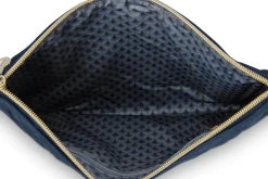 Trousse Plate A Cosmetiques De Grande Taille En Velours Quiltey Days En Coloris Bleu