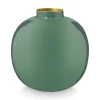 Vase En Metal En Coloris Fonce 23 Cm