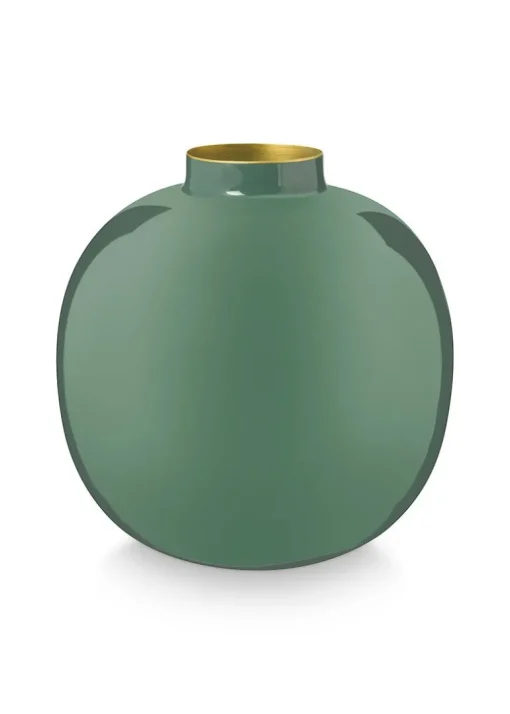 Vase En Metal En Coloris Fonce 23 Cm