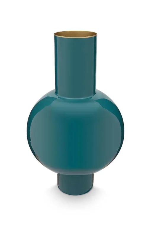 Vase En Metal En Coloris Fonce 40 Cm