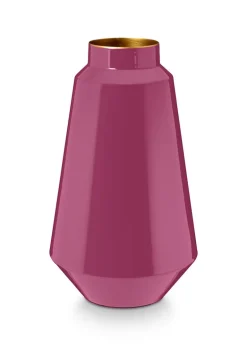 Vase En Metal En Coloris Rose 36 Cm