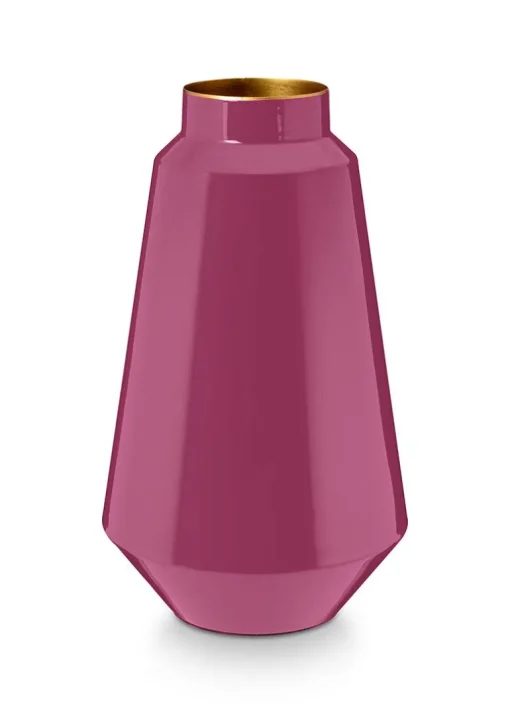 Vase En Metal En Coloris Rose 36 Cm