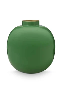 Vase En Metal En Coloris Fonce 23 Cm
