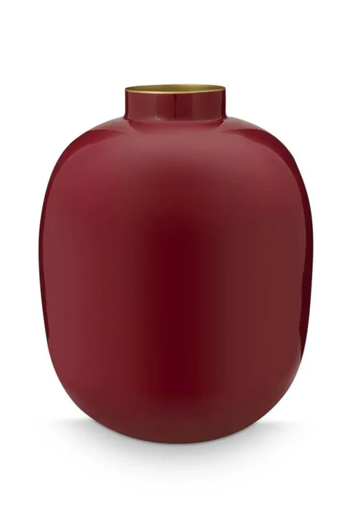 Vase En Metal En Coloris Fonce 32 Cm