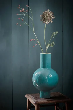 Vase En Metal En Coloris Fonce 40 Cm