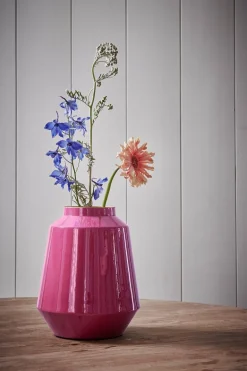 Vase En Metal En Coloris Rose 29 Cm