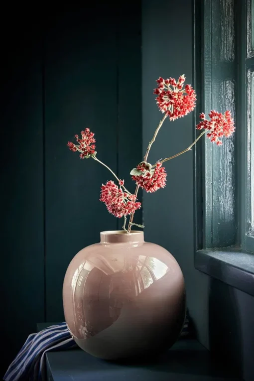 Vase En Metal En Coloris Marron Fonce 23 Cm