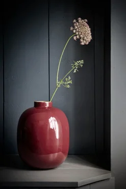 Vase En Metal En Coloris Fonce 32 Cm