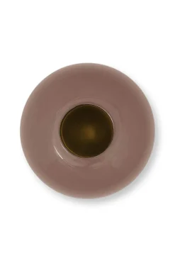 Vase En Metal En Coloris Marron Fonce 23 Cm