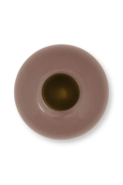 Vase En Metal En Coloris Marron Fonce 23 Cm