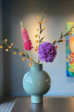 Vase En Metal En Coloris Clair 42 Cm