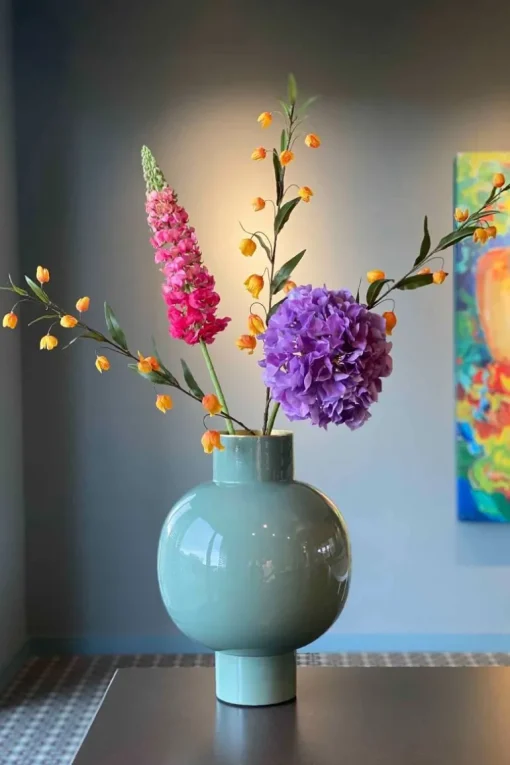 Vase En Metal En Coloris Clair 42 Cm