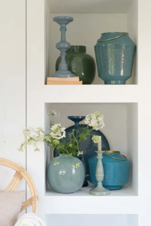 Vase En Metal En Coloris Clair 23 Cm