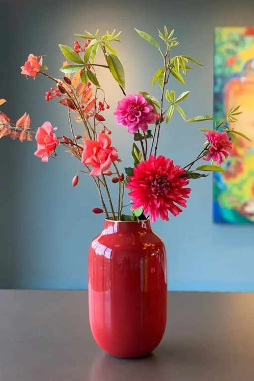 Vase Ovale En Metal En Coloris 30 Cm