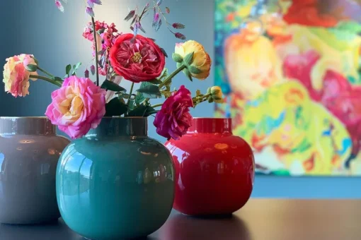 Vase Rond En Metal En Coloris 25 Cm