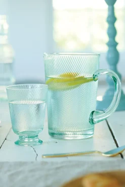 Verre A Eau A Effet Torsade En Coloris Bleu