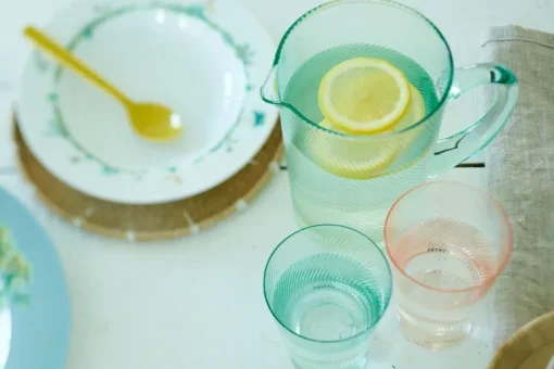 Verre A Eau A Effet Torsade En Coloris Bleu